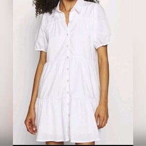Abercrombie & Fitch Tier White Mini Shirt-Dress XL Minimalist Balletcore Scandi